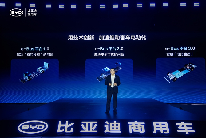 比亚迪发布e-Bus平台3.0，推动电动客车实现“电比油强”